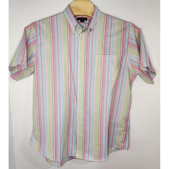 Lands' End Other - Lands End Men's Short Sleeve‎ Striped Multicolor Button Down Shirt Size L (17.5)